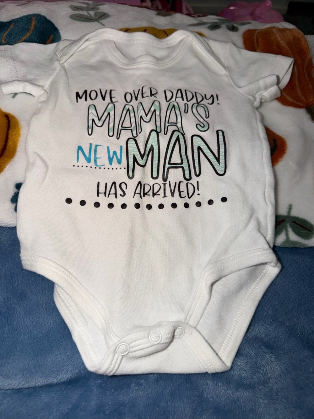 Mama's New Man White Baby One-Piece Bodysuit